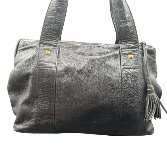 MZ Wallace Black Leather Tote Studded Zip Top Shoulder Bag - Picture 4 of 12